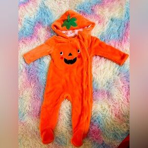 George Baby Pumpkin Outfit Onesie Super Soft fuzzy